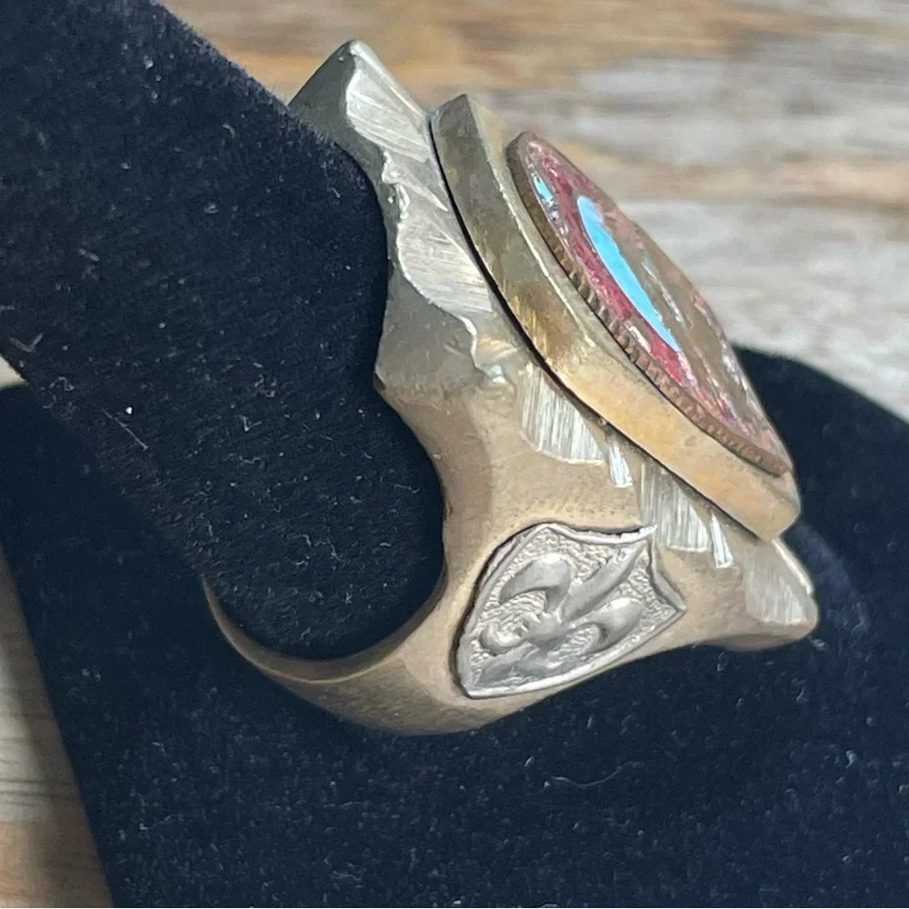 Vintage brass enamel